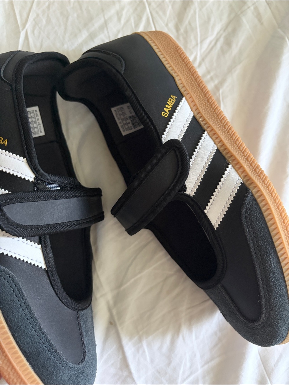 adidas Black Mary Jane Sneakers with White Stripes - Picture 6 of 7